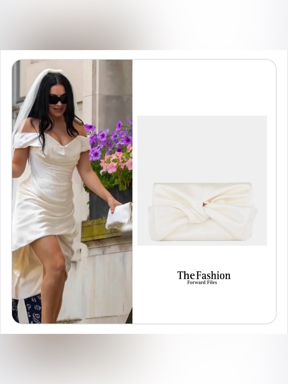 Anya Hindmarch Bow Clutch in Ivory Satin - Picture 3 of 8